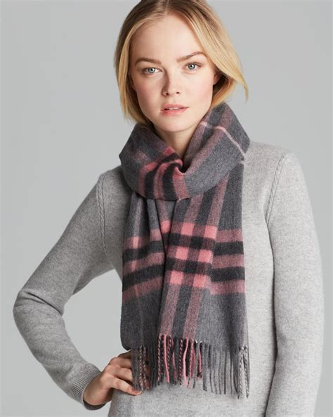 burberry big check scarf pink 403503|burberry check cashmere scarf.